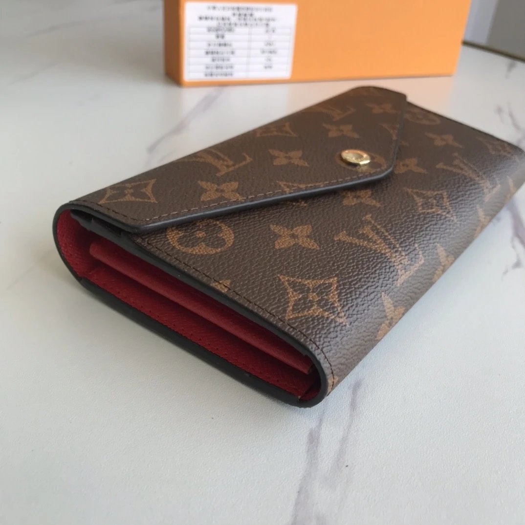 Louis Vuitton Damier Ebène Sarah Wallet in Brown Long Wallet - 24