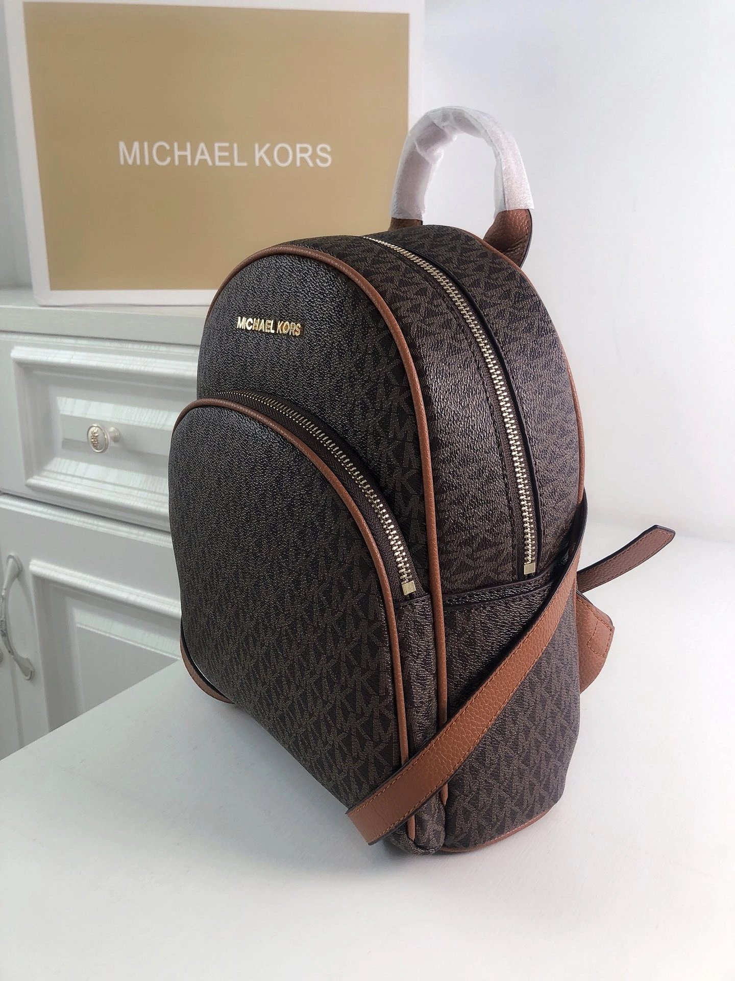 Michael Kors Rhea Mini Backpack Black Monogram - 13