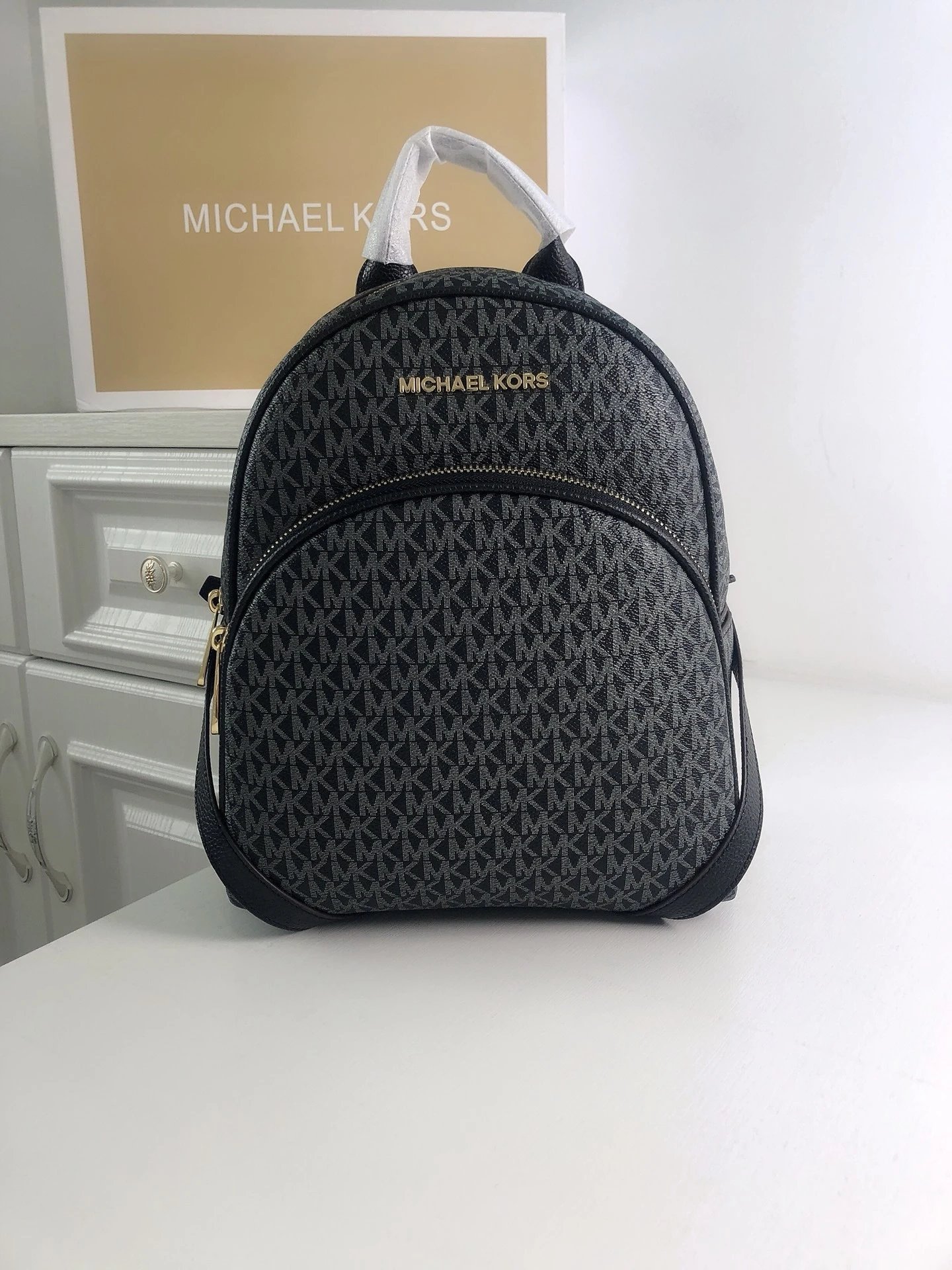 Michael Kors Rhea Mini Backpack Black Monogram - 3