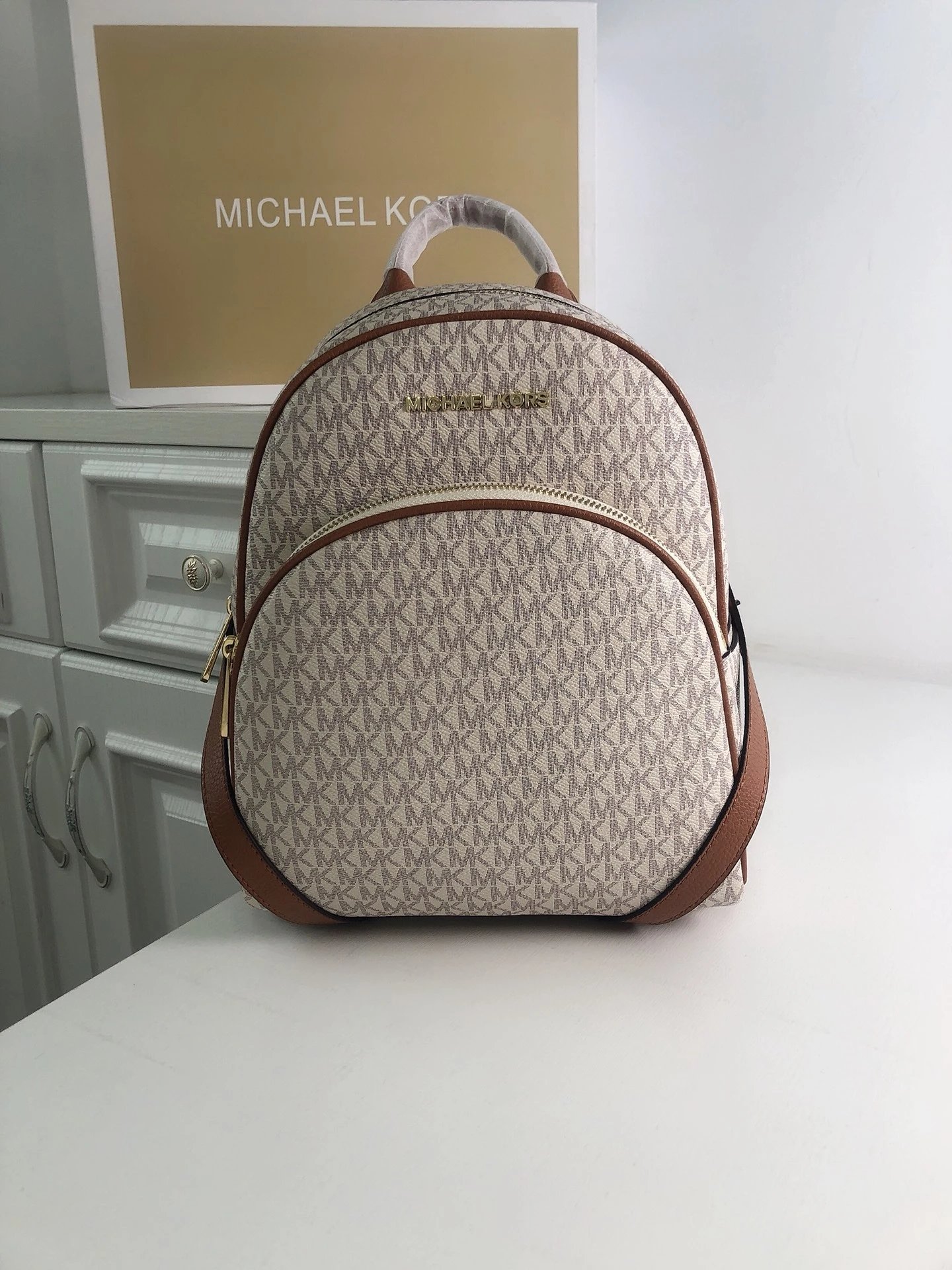 Michael Kors Rhea Mini Backpack Black Monogram - 2