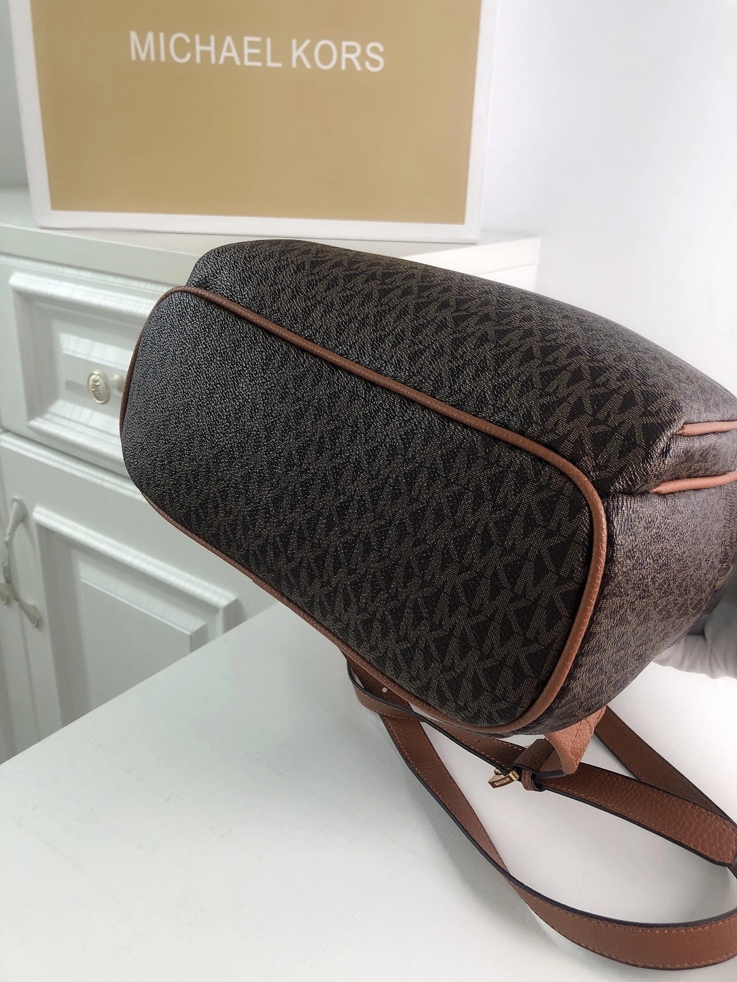 Michael Kors Rhea Mini Backpack Black Monogram - 17