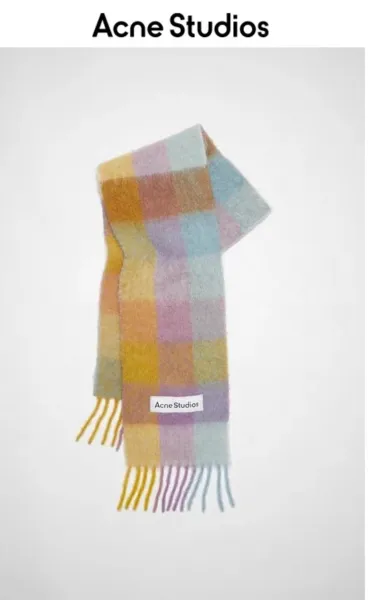 Acne Studios Multicolor Check Wool Scarf Scarves - 3