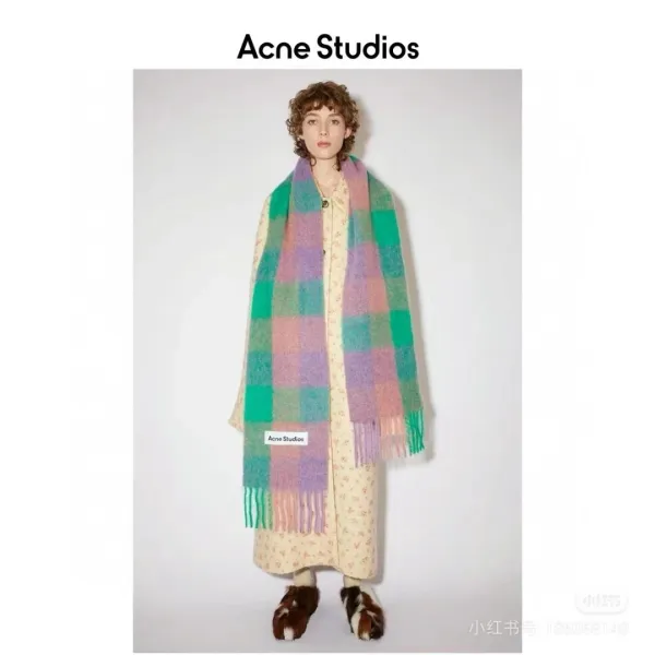 Acne Studios Multicolor Check Wool Scarf Scarves - 15