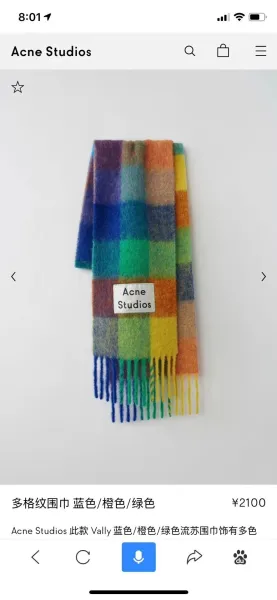 Acne Studios Multicolor Check Wool Scarf Scarves - 11