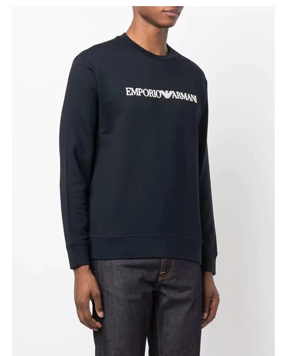 AMN Autumn New Men's Elastic Blended Letter Printed Round Neck Hoodie