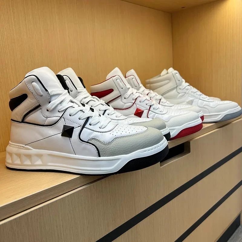 Italian Leather Lace-Up Casual Shoes