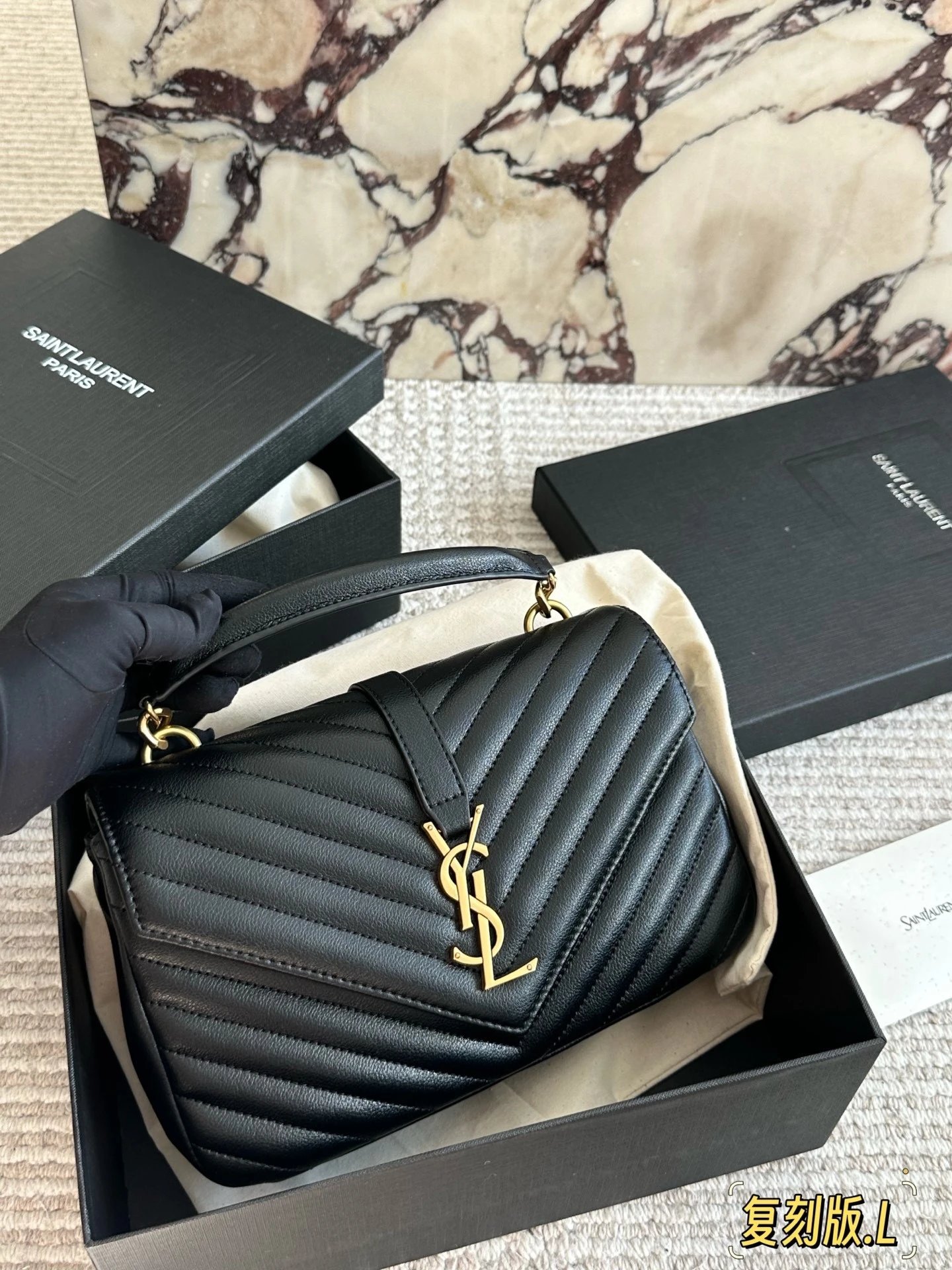 【Top-Tier Quality】In Stock Premium Classic YSL-Inspired Checkerboard Leather Messenger Bag, Handheld Shoulder Crossbody Bag