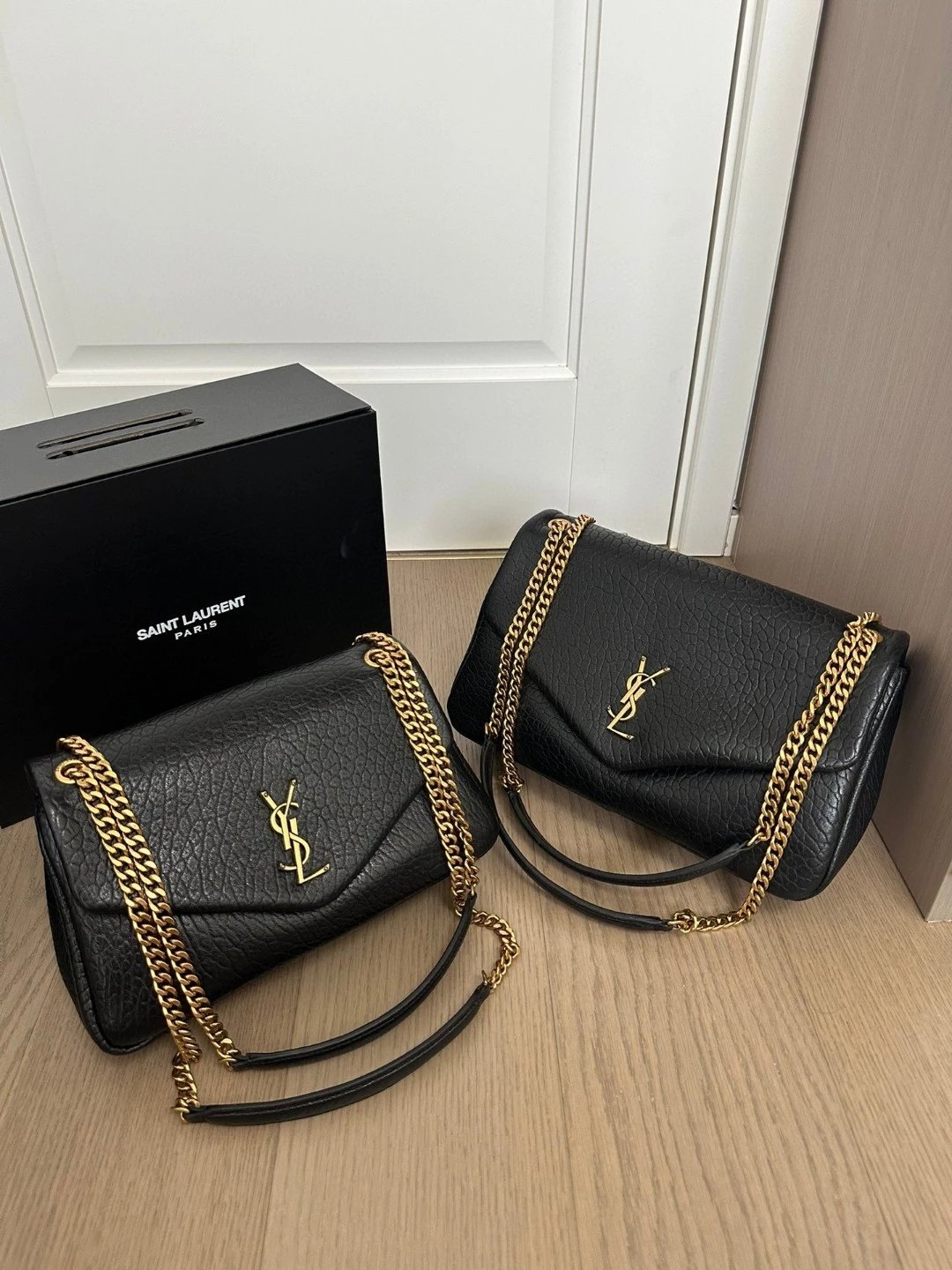 【 Original Single Grade 】 High version in stock 𝙔𝙎𝙇𝘾𝘼𝙇𝙔𝙋𝙎𝙊 Handbag for Postman Head Layer Leather Double Chain Single Shoulder Underarm Crossbody Bag