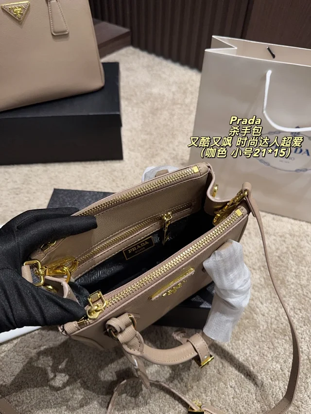 Prada Handbags Saffiano top-handle handbag with detachable shoulder strap product detail image 9
