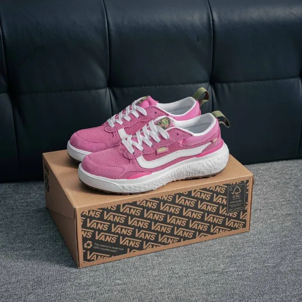 Vans Off The Wall Pink Mesh Sneakers Skateboard Shoes - 1