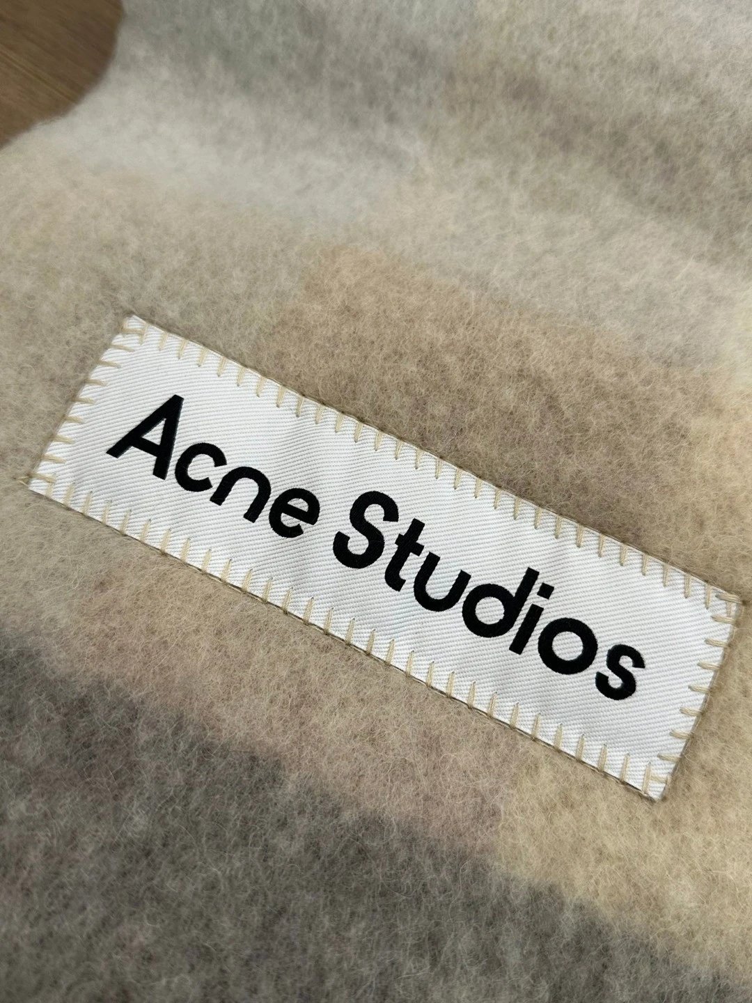 Acne Studios Checkered Wool Scarf Purple White - 11