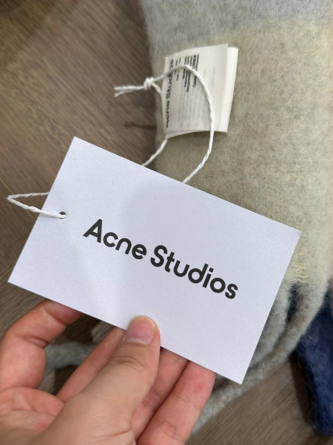 Acne Studios Checkered Wool Scarf Purple White - 7