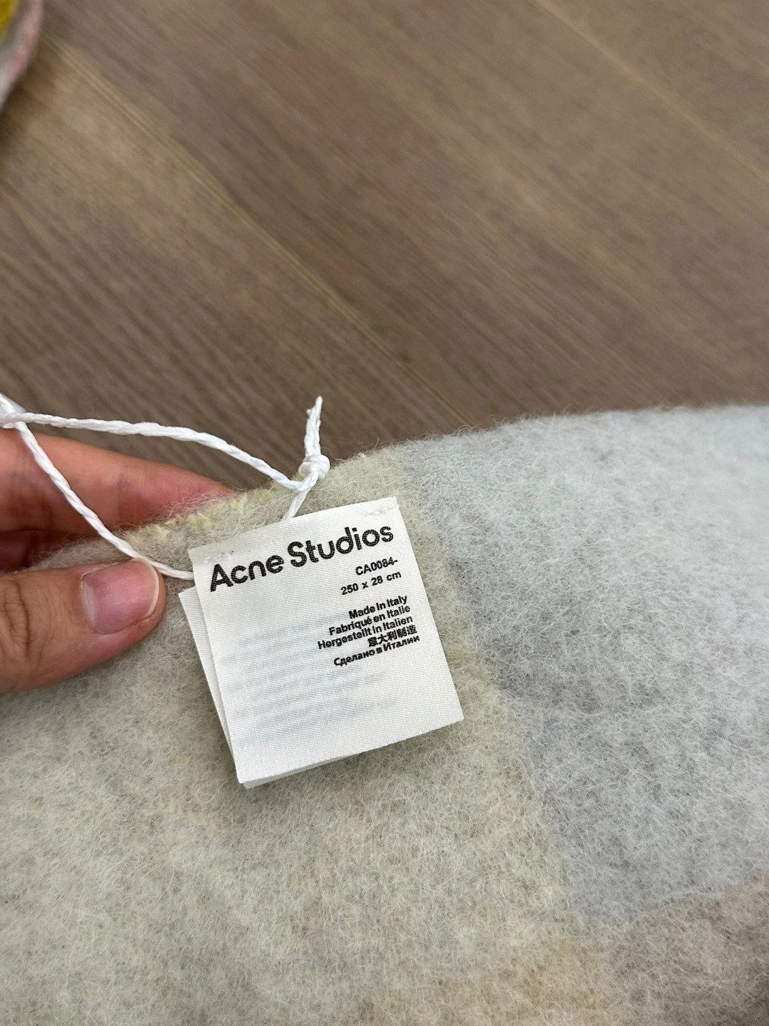 Acne Studios Checkered Wool Scarf Purple White - 6
