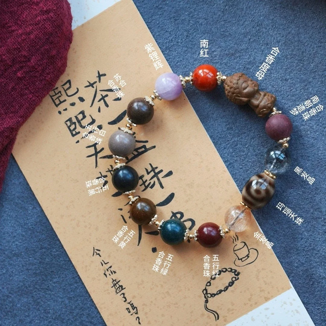 纯天然印度小龙眼菩提子佛珠手串108颗,尺寸5mm,配老星月水滴三 纯天然印度小龙眼菩提子佛珠手串108颗,尺寸5mm,配老星月水滴三