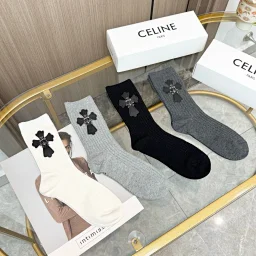 thumbnail for 4-piece set! A box of 4 pairs! Same style for men and women! Classic cross logo! Fashionable, handsome, and versatile! CH explosive socks, men's socks, women's socks, couple socks, cotton socks, high socks, medium socks, sports socks, casual socks